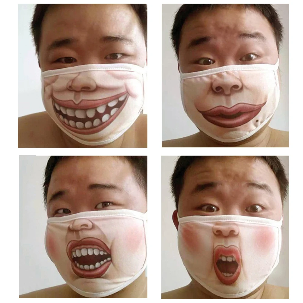 

Joylife 1PC Anti-Dust Outdoor Cycling Adult Men Women Cotton Funny Human Face Teeth Mouth Half Face Mask Warm