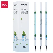 Deli ручка заправка 0,5 мм гелевая ручка заправка подпись в офисе стержень черные чернила Заправка полная игла Kawaii школьные канцелярские принадлежности