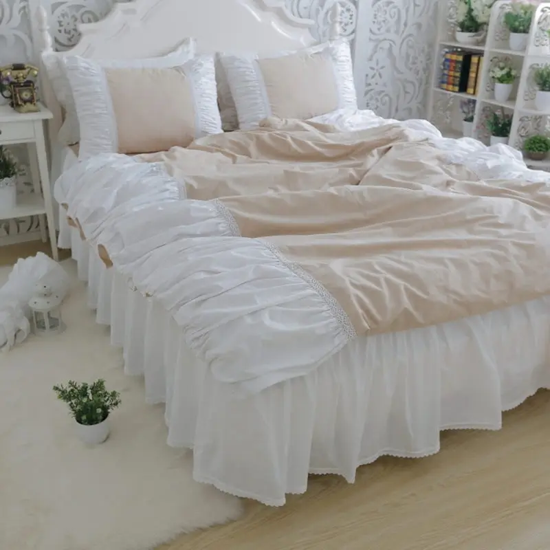 Luxury wrinkle bedding set queen size heavy handmade sewn duvet cover