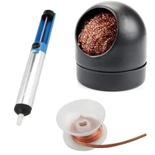 Наконечник паяльника, чистящая стальная проволочная стойка, фитиль для демонтажа припоя, инструмент для удаления припоя, оплетка