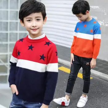 

2020 Boys Sweaters Autumn Winter Kids Knitted Sweaters Pullover Casual Kids Cardigan Tops Pull Fille Girls Clothes 10 12 Years