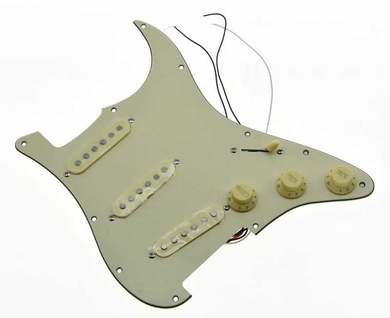 

Loaded Prewired ST Strat Pickguard with Alnico Pickup Aged White for USA Fender