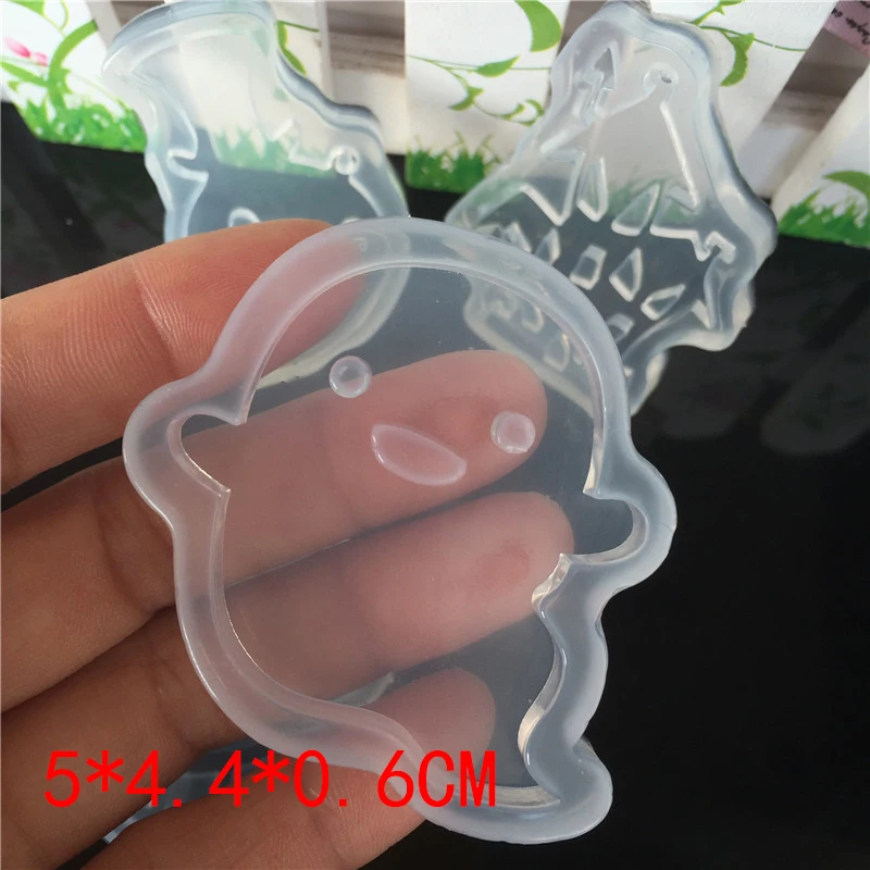 1pcs UV Resin Jewelry Liquid Silicone Mold Cartoon Ghost Castle Charms Molds For DIY Hallowmas Intersperse Decorate Jewelry