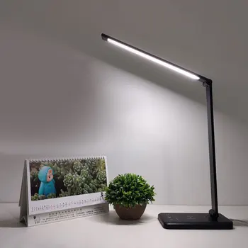 

New Hot Folding Table Light Aluminium Alloy Adjustable LED Reading Desk Lamp with Wireless Charger #1