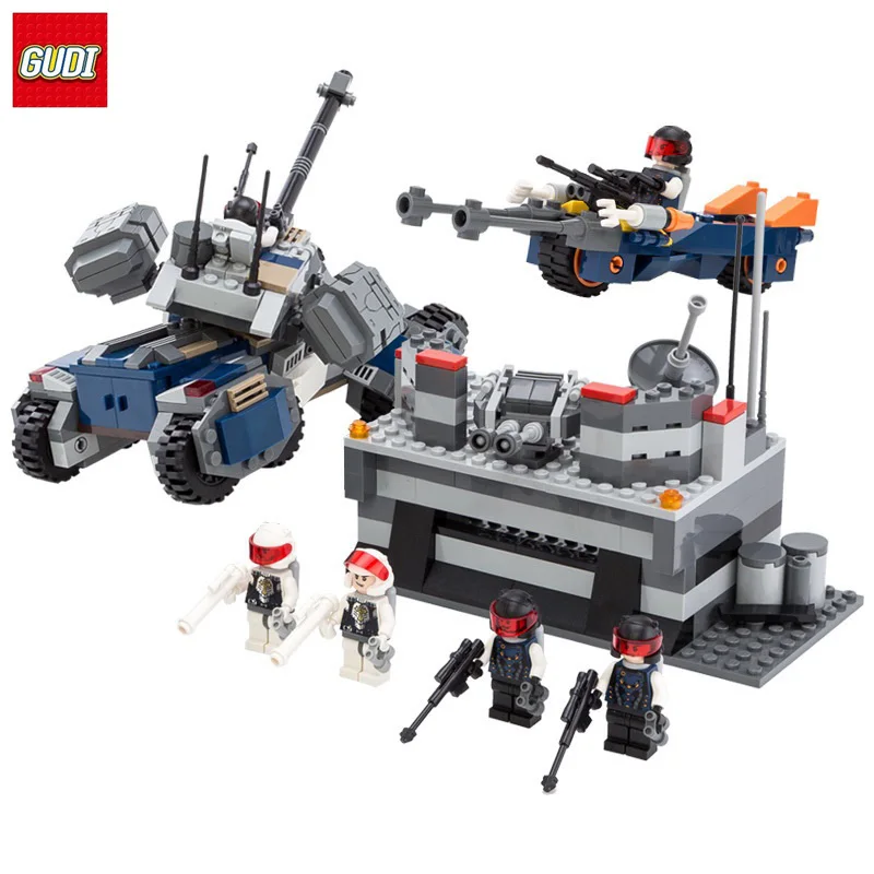 

530pcs War weapons Building Blocks Kids DIY Tank Fortress Bricks Educational Toys For Children Compatible Legoed City Technic