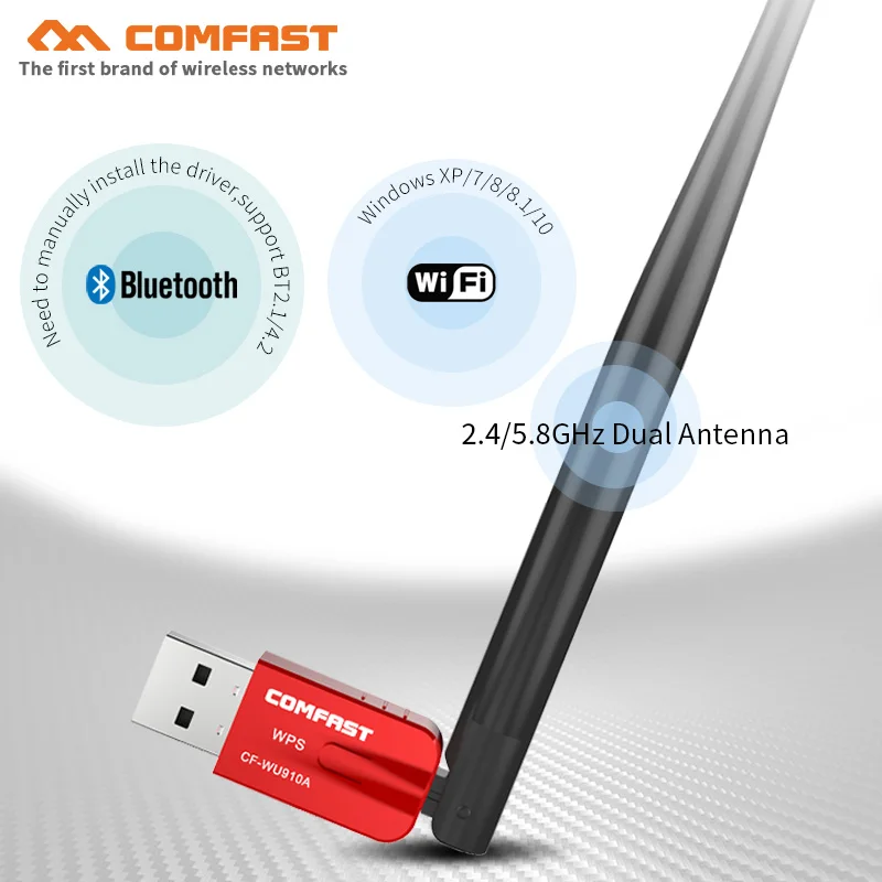 

5Ghz Wireless usb Wifi Adapter 600Mbps Dual Band Antenna Free driver Bluetooth 4.2 Adapter Network Card WPS wifi receiver dongle