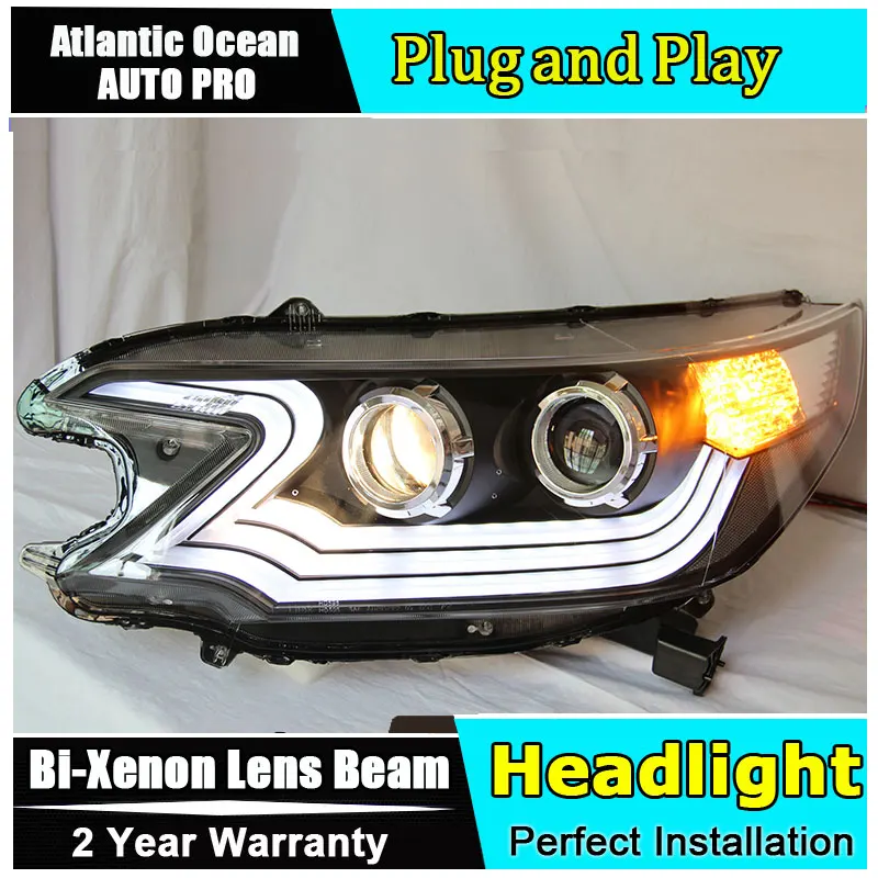 

new head lamps Car Styling for Honda CRV LED Headlights 2012-2014 Lexus Style DRL Lens Double Beam HID KIT Xenon bi xenon lens
