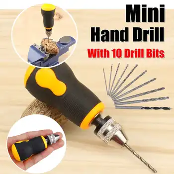 

10pcs 0.5-3.2mm Twist Drill Bit Mini Micro non-slip Aluminum Alloy Model Simple Hand Drill Woodworking Drilling Rotary Tools