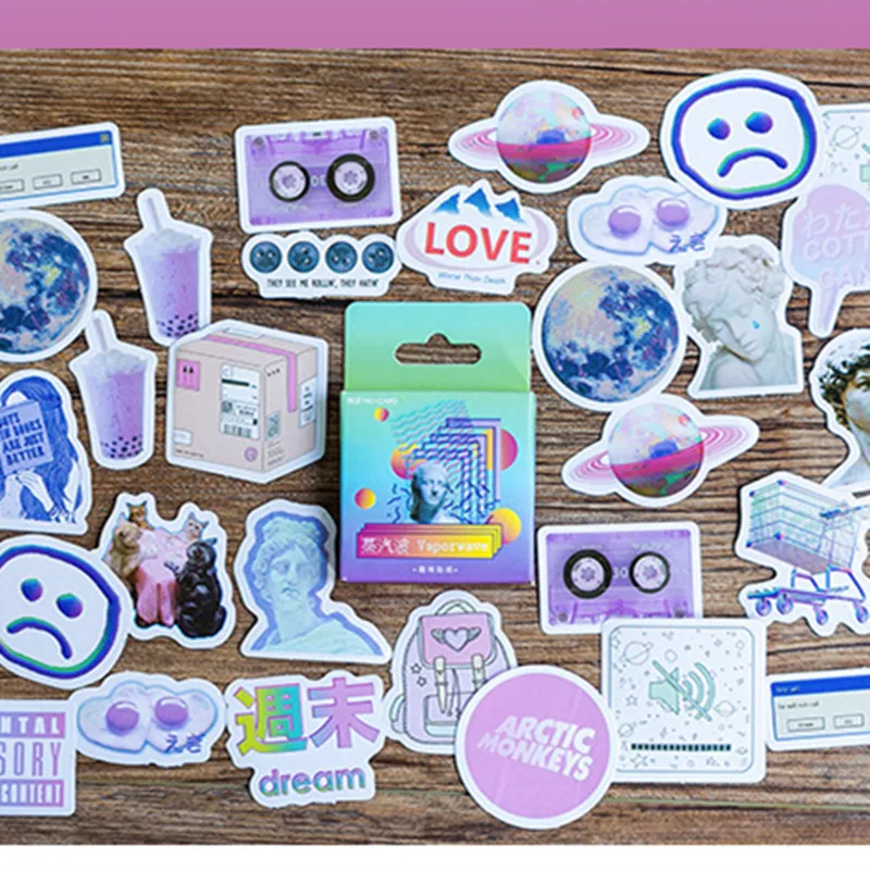 45 шт./упак. Mo.Card vapor wave мини бумажный дневник стикер для скрапбукинга декоративная