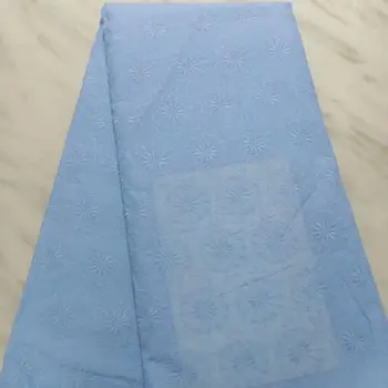 

3D Embroidery Lace Fabrics In Sky Blue, High Quality 3 D Flower Lace Fabric For Dress, Nigeria Tulle Lace Fabric For Wedding