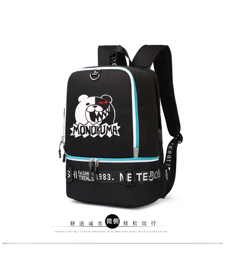 Danganronpa Monokuma Kawaii рюкзак аниме женский рюкзак Mochila Feminina холщовые школьные сумки для девочек-подростков рюкзак для ноутбука