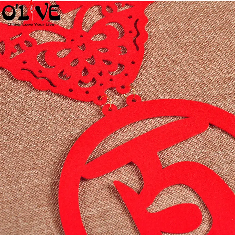 Chinese Wedding Couplets Non-woven Wedding Hanging Decorations Door Room Ornaments Double Happiness Pendant Party Supplies