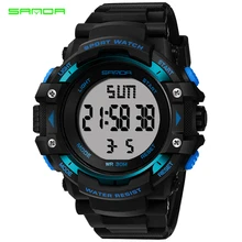 SANDA армейские спортивные часы мужские часы Топ бренд класса люкс известный электронный светодиодный цифровой наручные часы мужские часы Relogio Masculino 348