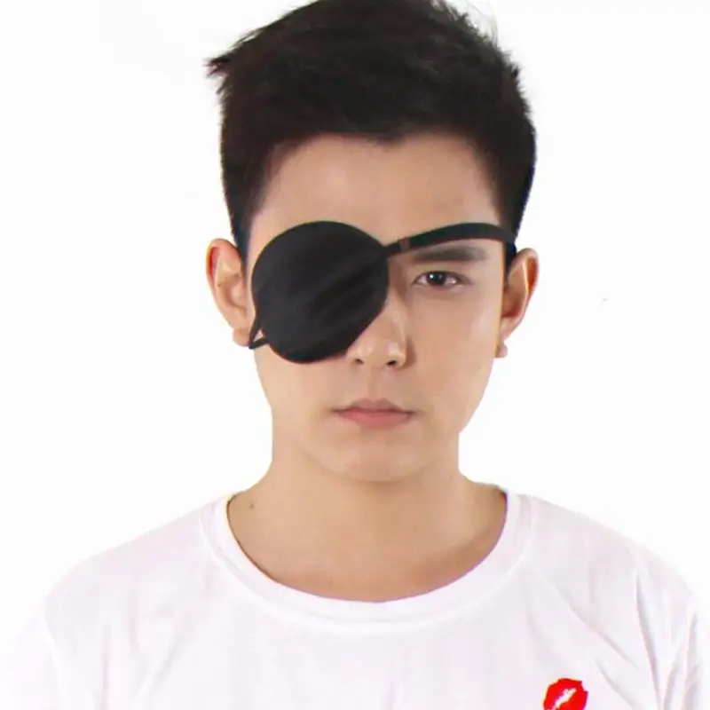 Unisex Black Single Eye Patch Washable Adjustable Concave Eyepatch One Eye повязка на глаз Halloween Party Pirate Cosplay Props eye patch