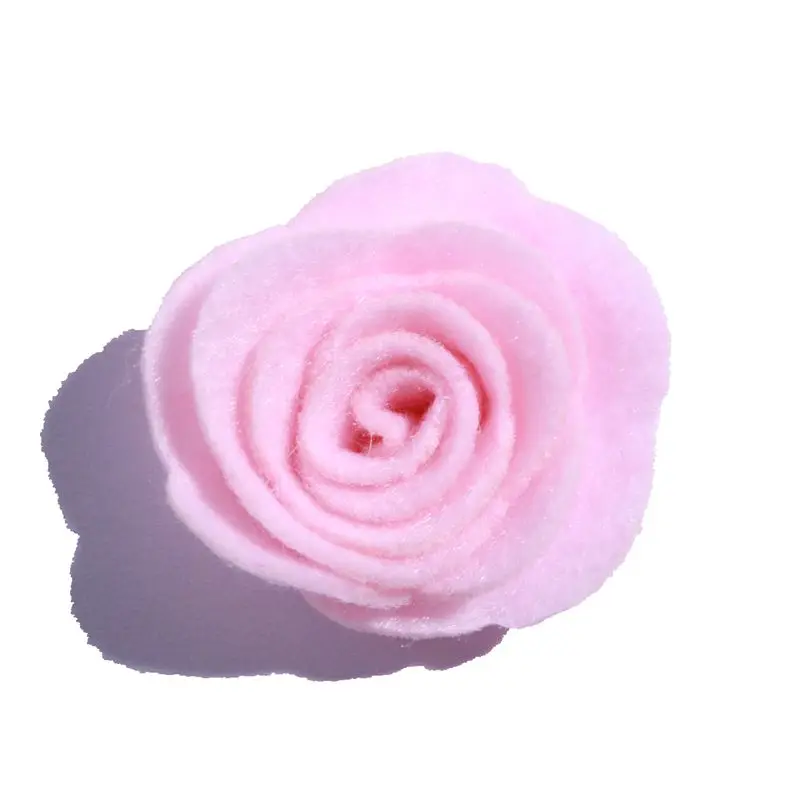 30PCS 4CM Nonwovens Material Fabric Flower Felt Rose Flowers For Apparel 