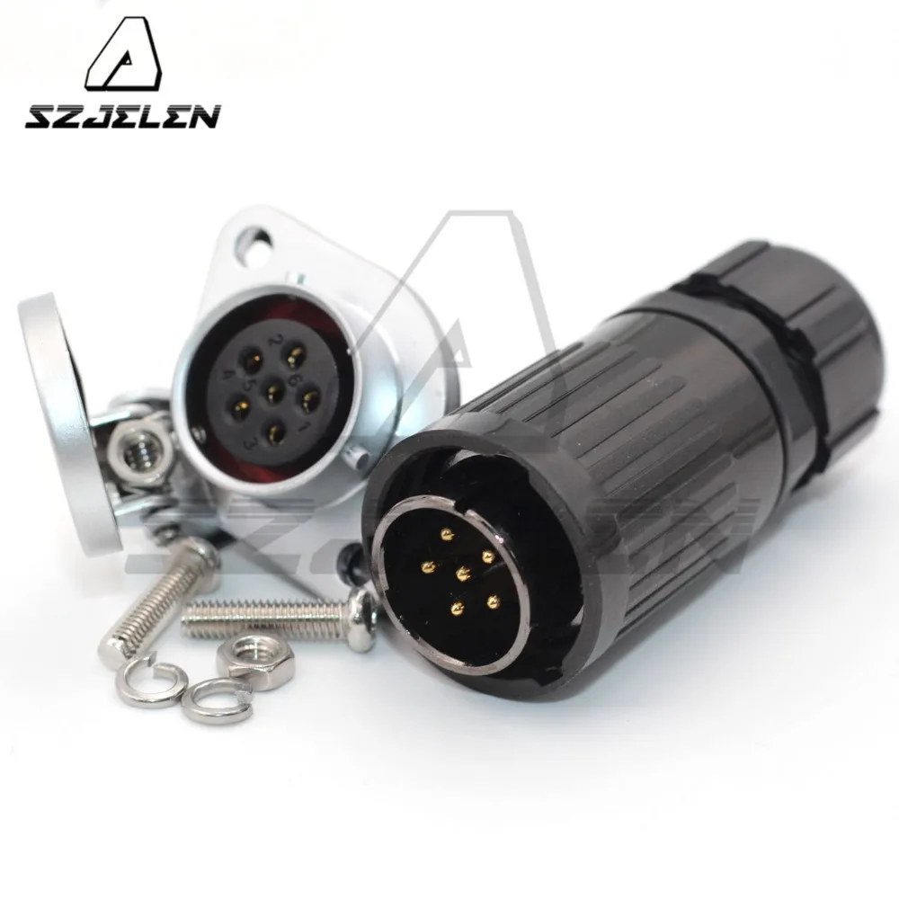 SZJELEN HP20 series 6 pin waterproof panel mount Aviation plug cable connectors Rated 15A | Обустройство дома