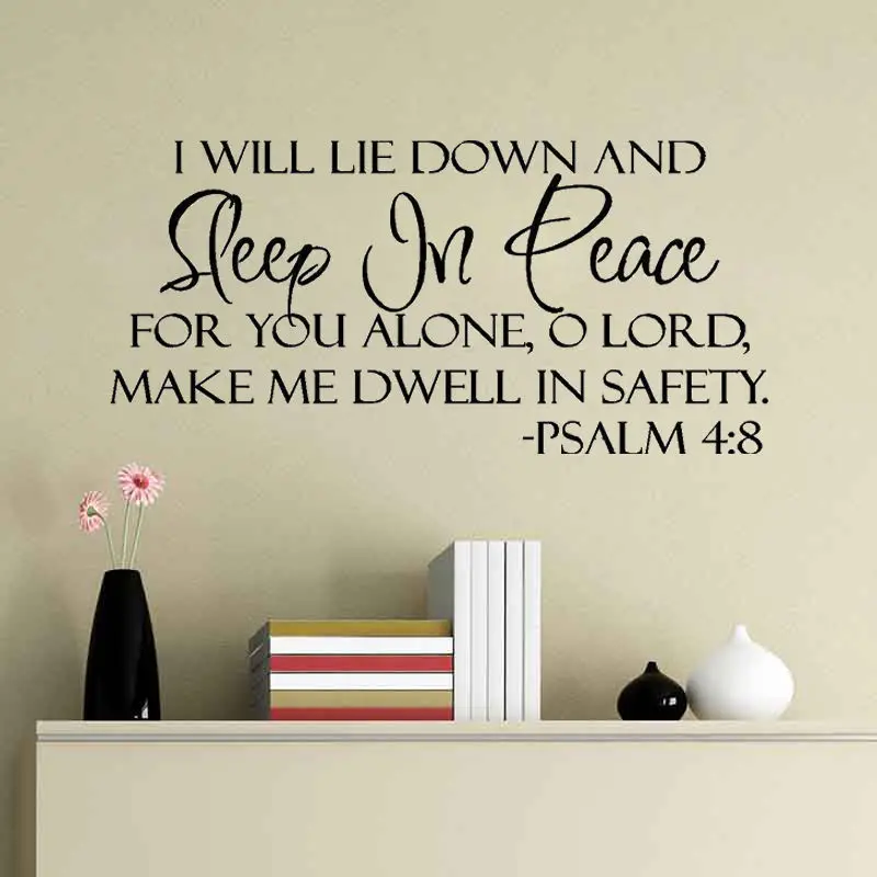 

Wall Stickers Sleep In Peace Bible Verse Wall decal Quote Vinyl Sticker Inspiration Home Decoration