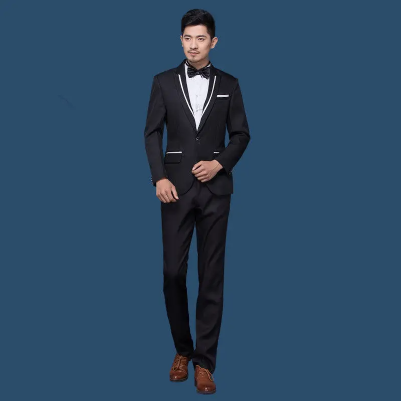 groom wedding font b suits b font tuxedo for font b men b font black font