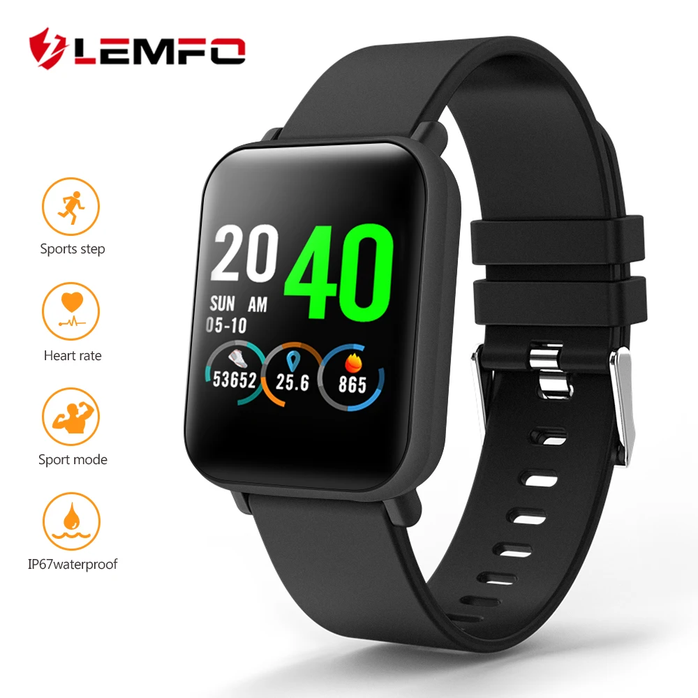 

LEMFO Full Screen Touch Smart Watch Men Waterproof Sport Watch Heart Rate Blood Pressure Monitoring 20 Days Standby Smartwatch