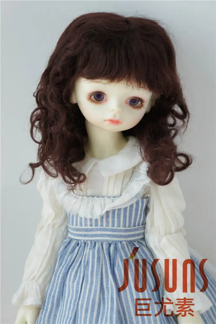 D20313 1/3 SD BJD мохеровые кукольные парики принцесса длинный курчавый BJD парик Размер 8-9 дюймов 9-10 дюймов аксессуары для кукол - Цвет: 8-9inchCoffeeblackM7