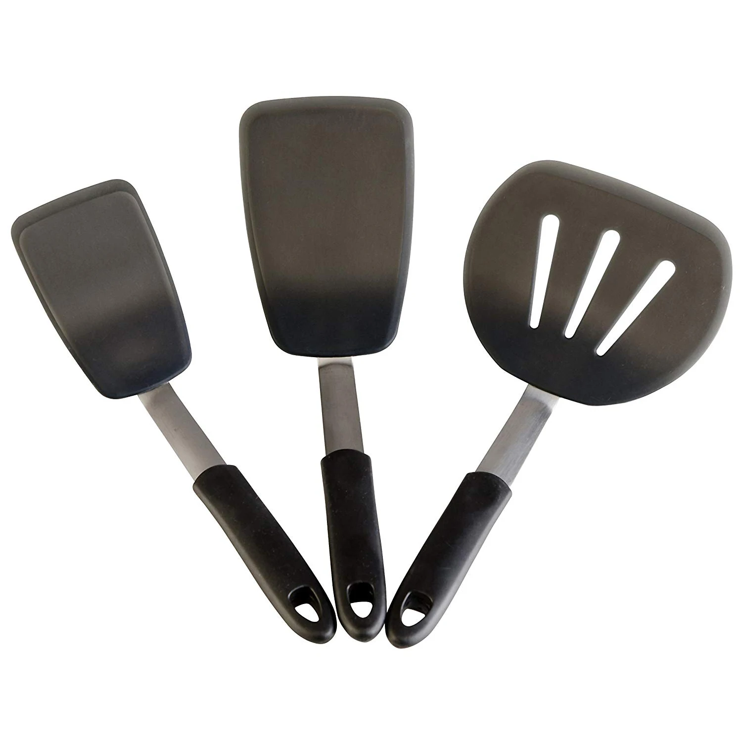 Chef Series 3-Piece Silicone Turner Spatula Set Heat-Resistant Flexible Silicone- Best Silicone Cooking Utensil Set