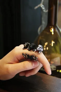 

Newest Handmade Dachshund Dog Ring Retro Animal Ring-12pcs/lot--Antique Bronze/Antique Silver/Blacck 3 Colors Free Collocation