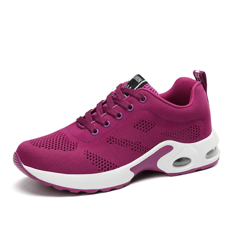 Спортивная обувь для бега; женская уличная дышащая удобная парная обувь; легкие спортивные кроссовки из сетчатого материала; женские кроссовки высокого качества - Цвет: Фиолетовый