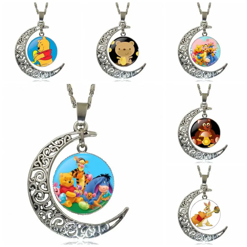 For Woman Vintage Statement Bear Honeypot Fashion Necklaces &amp Pendants Necklace With Crescent Moon Glass | Украшения и