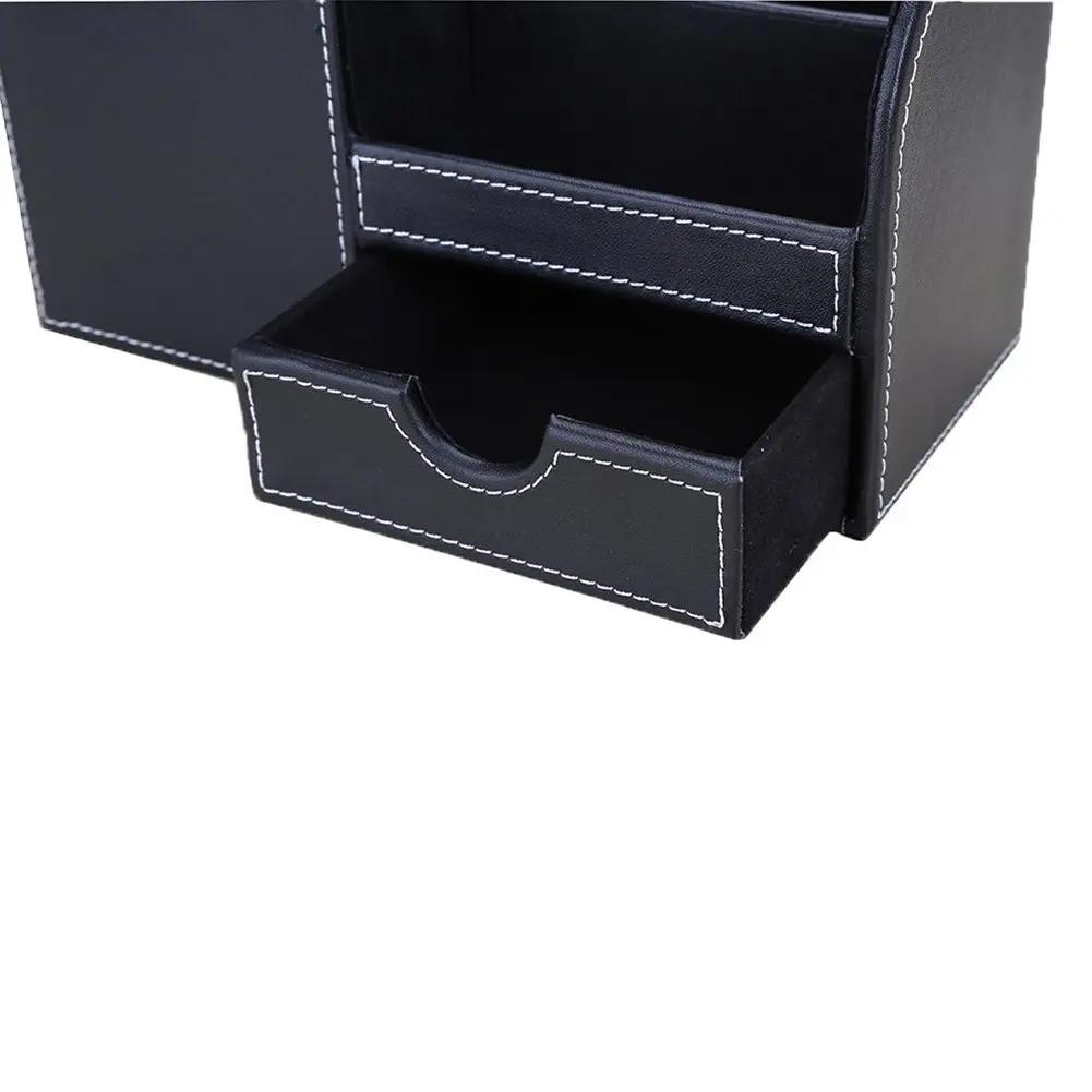  1pcs PU Leather Multi-function Desk Stationery Organizer Storage Box Pen/PencilCell phone Business 