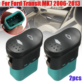 

High Quality 2pcs Car Electric Window Toggle Switch Front Left & Right For Ford Transit MK7 2006-2013 1383293 6 Pins