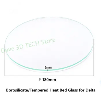 

Diameter 180mm round borosilicate/high tempered glass plate, 3mm Thickness For DIY Delta Kossel 3D Printer Free shipping