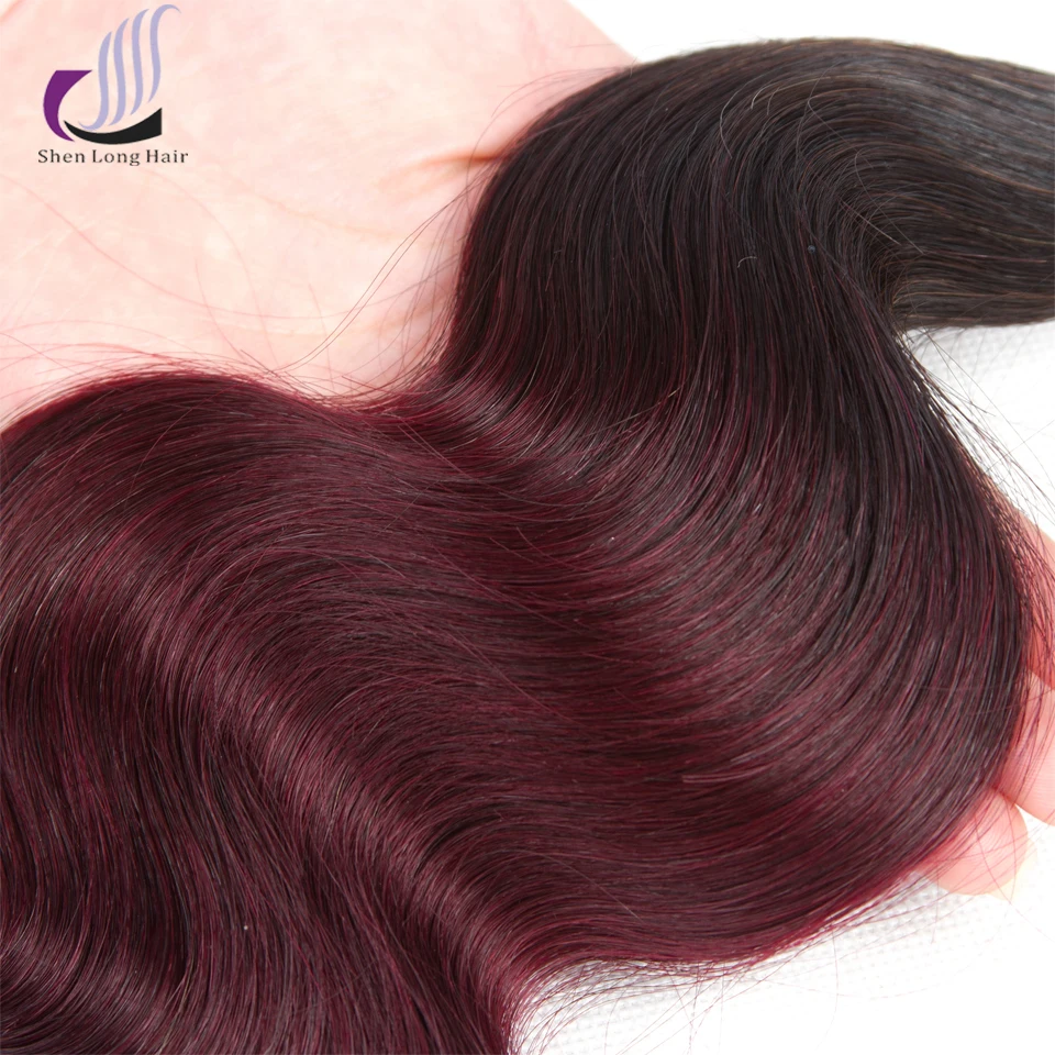 SHENLONG HAIR Body Wave Ombre Hair Bundles Brazilian Remy Human Hair Bundles 3 PCS 1B-99J 10-24 Inches Free Shipping
