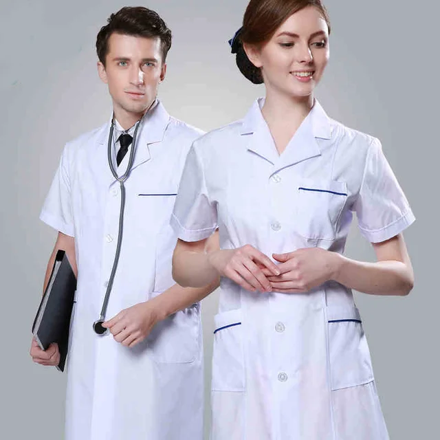 Buy Doctors clothing summer short sleeved white coat lab coat nurse, dentist