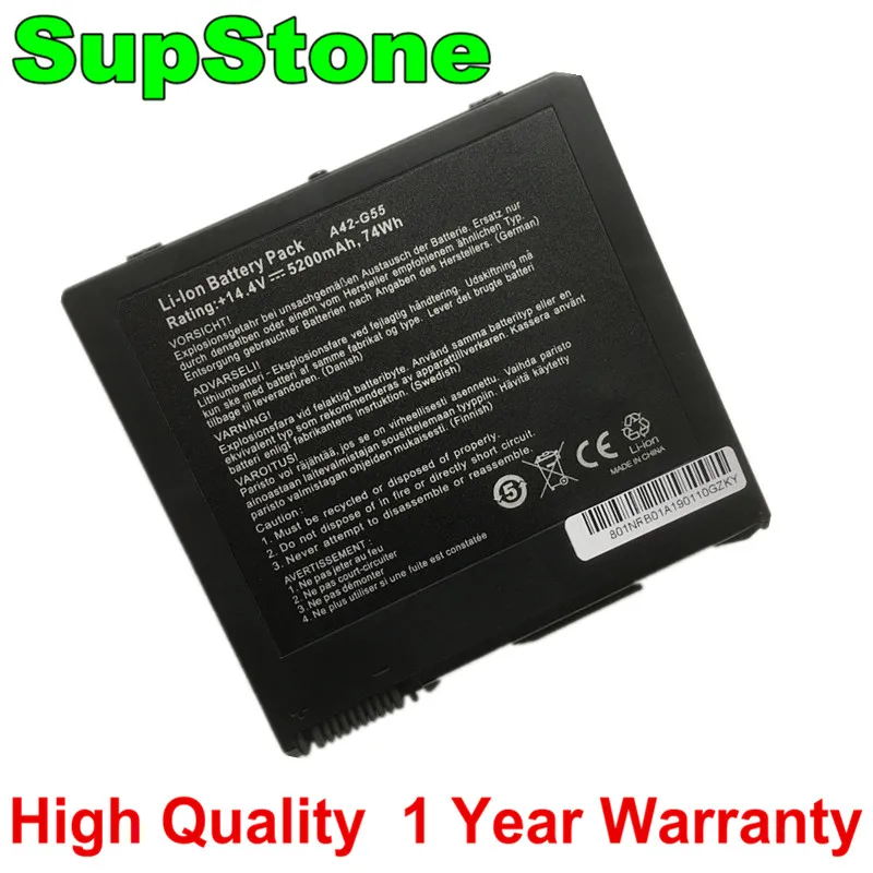 SupStone 5200 mAh Подлинная A42-G55 ноутбука Батарея для ASUS G55V G55VM G55VW серии Корея сотовый