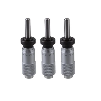

3-Piece 0-13mm Range Round Needle Type Measure Tool Knurled Adjustment Knob Micrometer Head Measurement