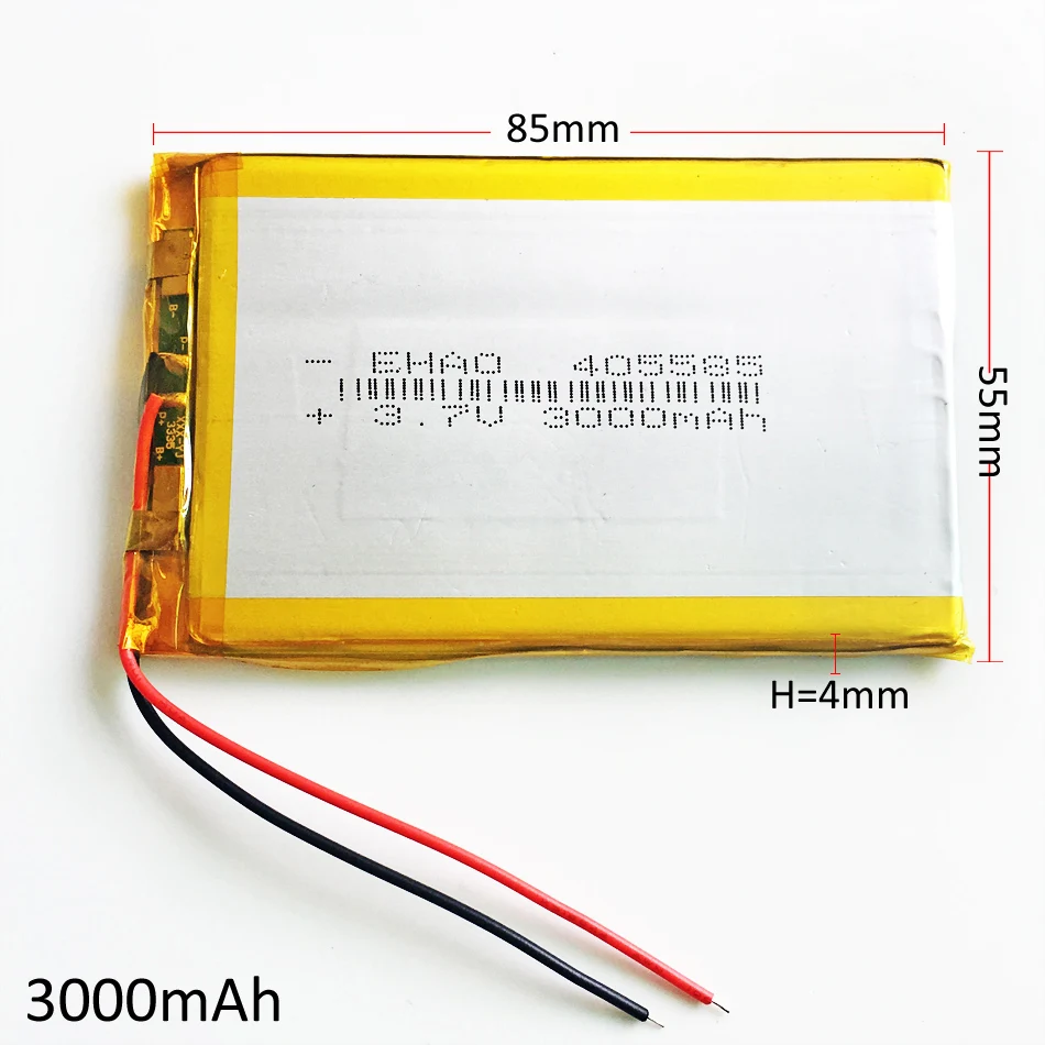 3,7 V 3000mAh 405585 lipo литий-полимерная аккумуляторная батарея li ion для gps-навигатора DVD PDA PAD power bank электронная книга камера