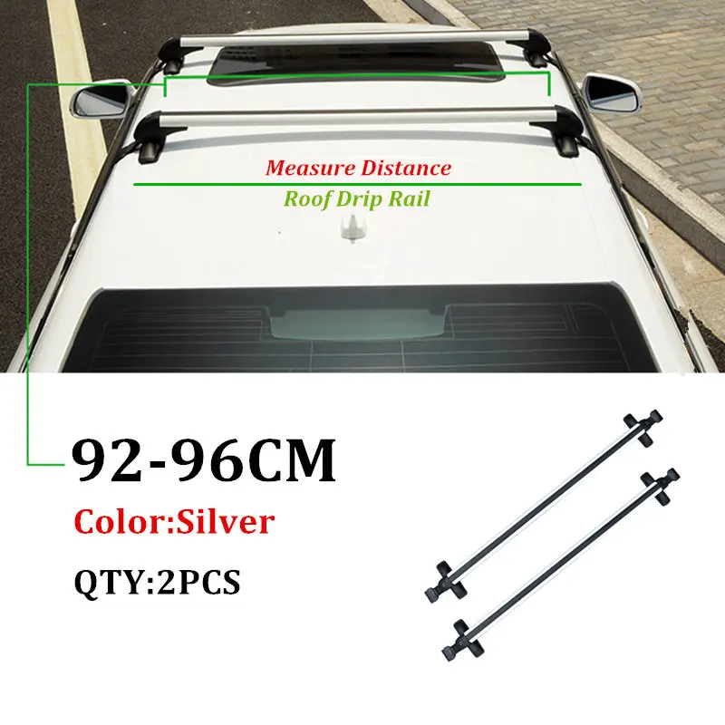ALWAYSME, 2 шт., универсальный, подходит для автомобиля, без оригинала, RoofRack, автомобиль, внедорожник, алюминиевый верх, багаж, багажник на крышу, поперечная планка с противоугонным замком - Цвет: Silver 92-96CM
