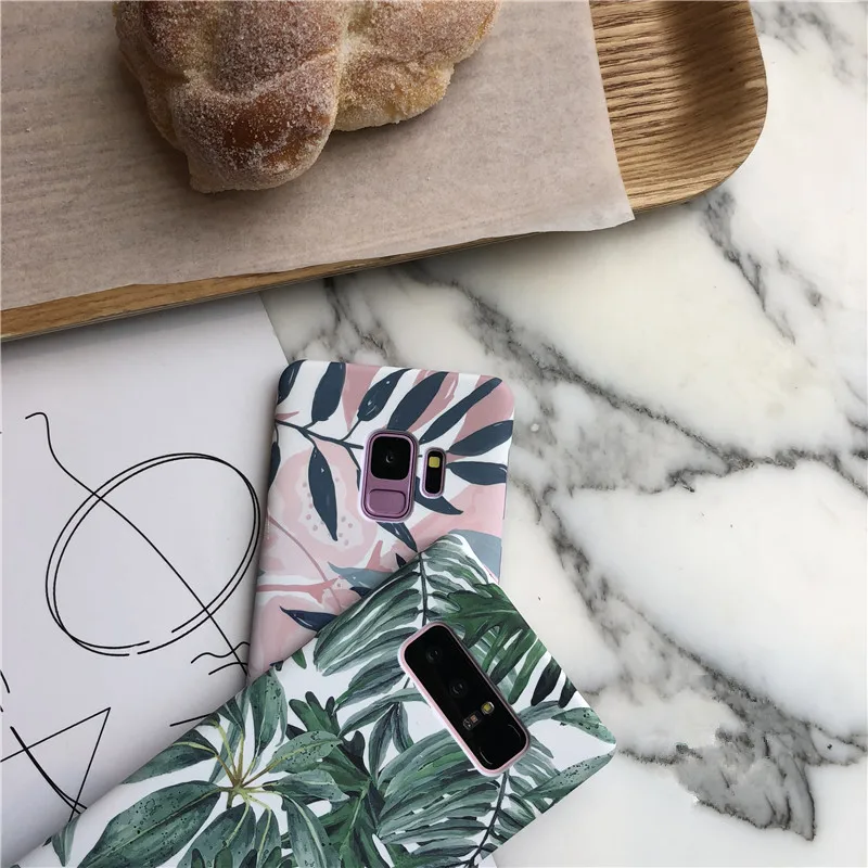 DCHZIUAN Plants Leaf Case For Samsung Galaxy S7 Edge S9 S8 Plus NOTE 8 Fashion Hard PC Phone Cover For Coque Samsung S8 Case