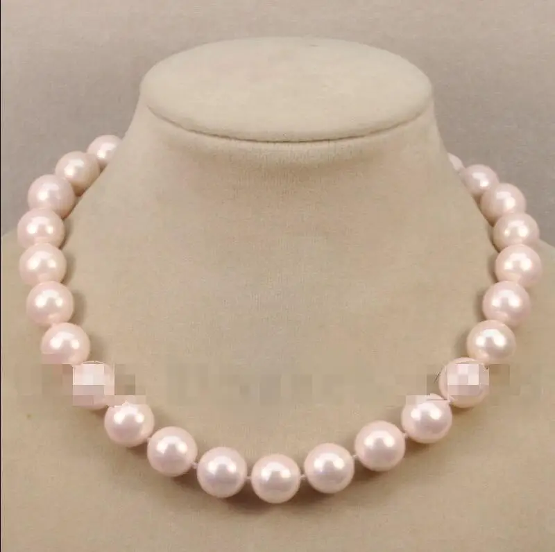 

Free shipping hot sale Women Bridal Wedding Jewelry >>Free ship 14mm white black yellow round Akoya shell pearl necklace