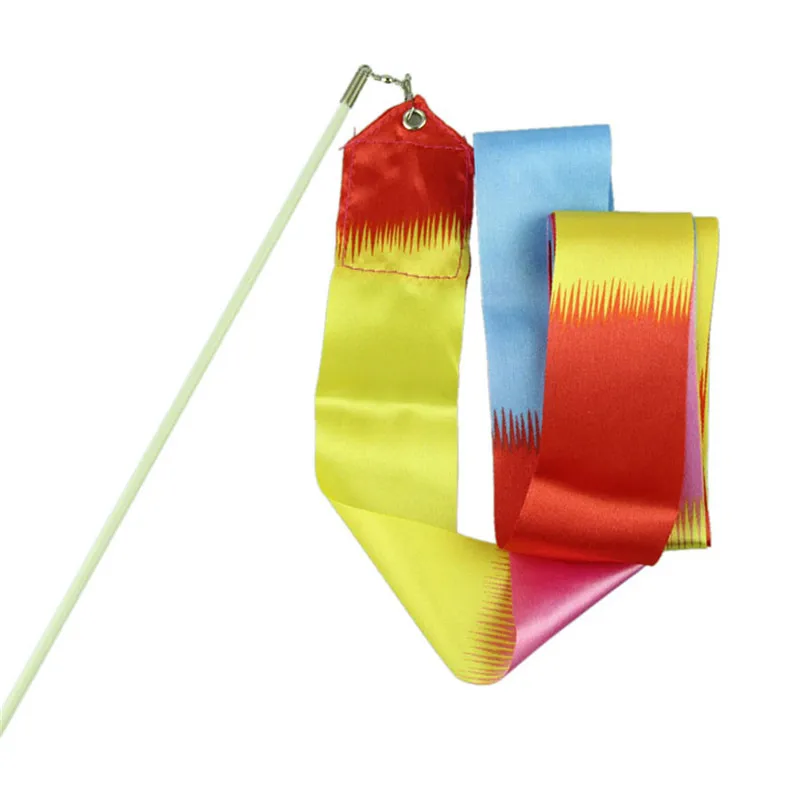 snowshine3 3001 Dancing Ribbon Streamer Gym Rhythmic Rod Art Gymnastic Ballet Twirling Stick 4M