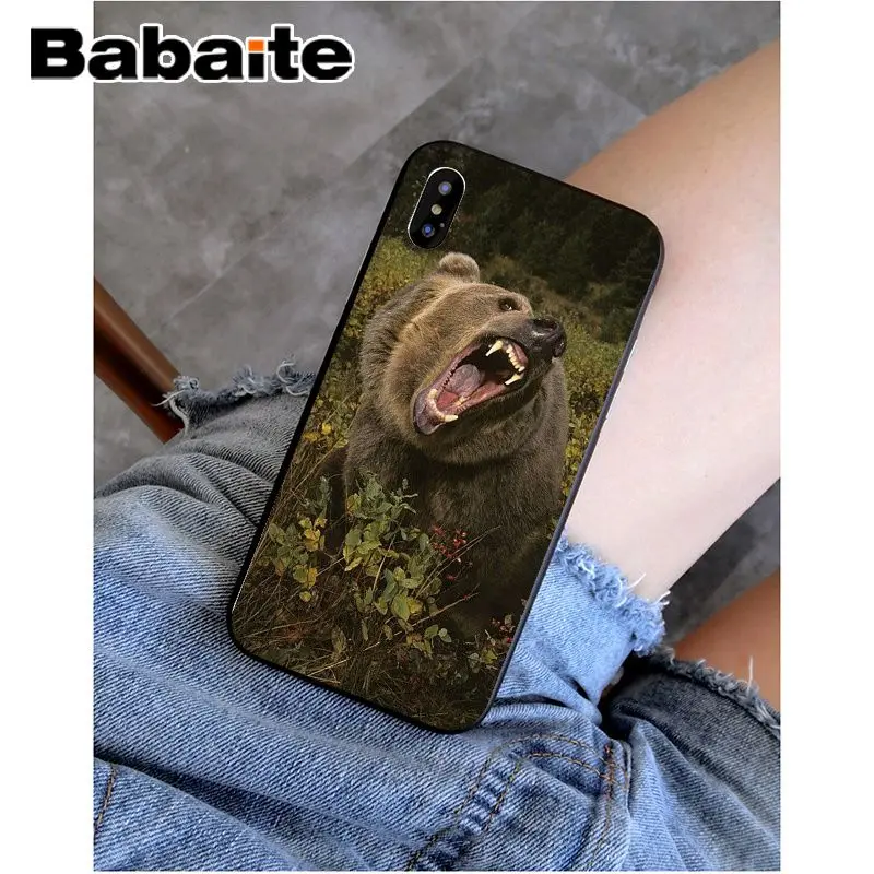 Babaite grizzly bear Новинка чехол для телефона Fundas чехол для Apple iPhone 8 7 6 6S Plus X XS MAX 5 5S SE XR чехол