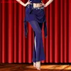 2022 Performance Belly Dance Costume Mesh pants-sides Slits Sexy pants Oriental Women Belly Dance Skirt Female Dance pants ► Photo 2/5