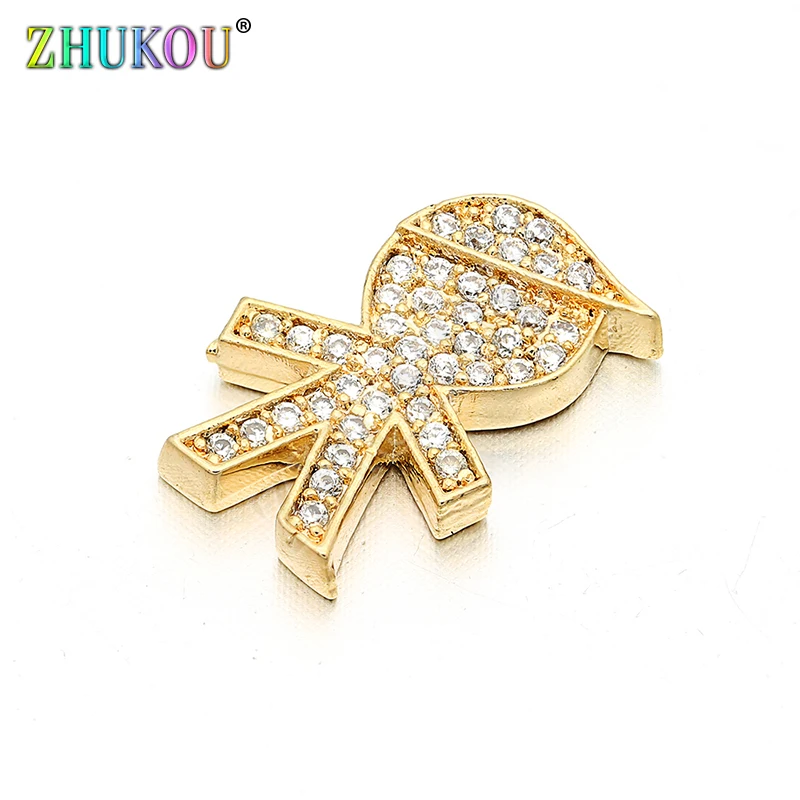 

10*14mm Popular Rose Gold Copper Zircon Boy Charms Connectors DIY Jewelry Bracelet Necklace Making, Model: VS26