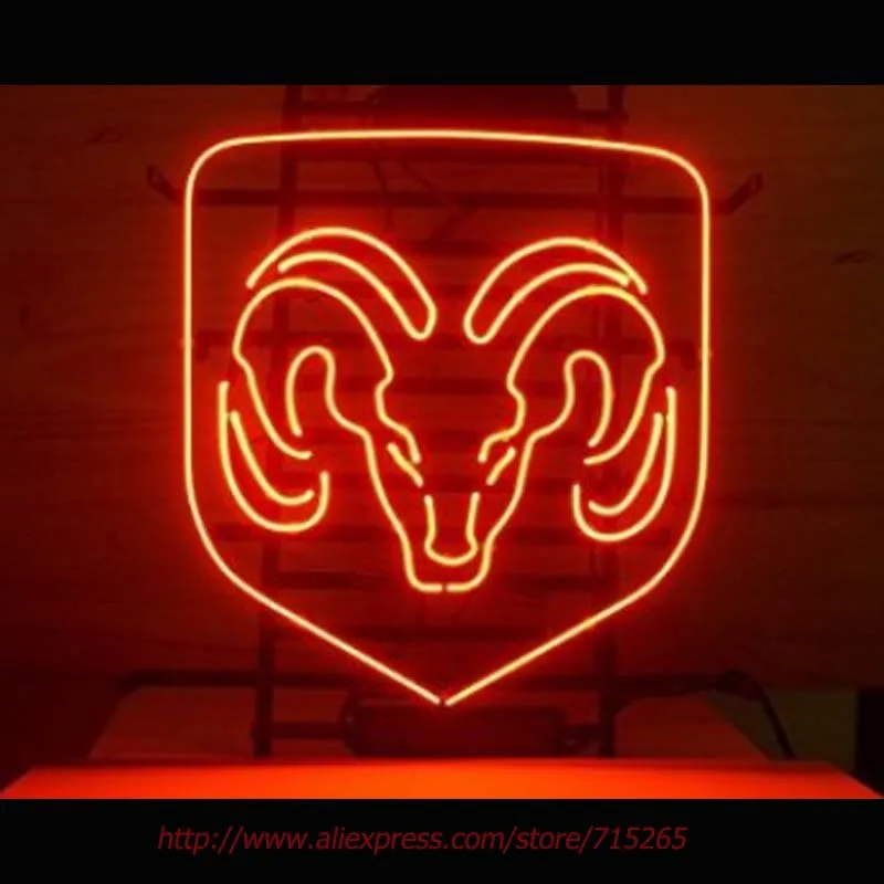Neon Burcu DODGE RAM Araba Oto Garaj Neon Ampuller Cam Işık Neon Lichtbak Işıklı Garaj Işaretleri Gerçek Cam Tüp Affiche Neon 19x15