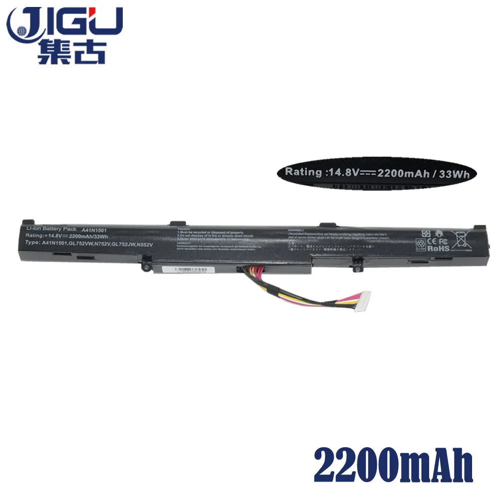 JIGU 4 ячейки 0B110 00360000 A41N1501 Аккумулятор для ноутбука ASUS G752VW GL752JW GL752VW серия N552V N752 VivoBook
