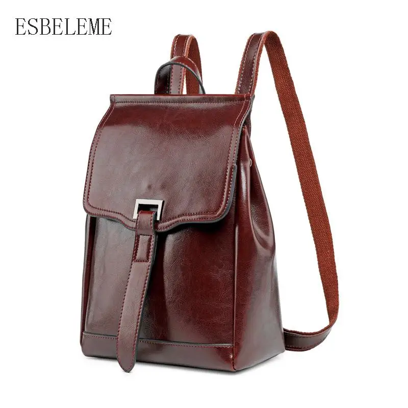 2019 New Women Genuine Leather Backpack For Female Fashion Laptop