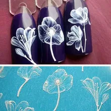 Новые модные женские DIY дизайнерские украшения 1 шт 6D Выгравированные акриловые наклейки для ногтей с тиснением цветок вода красота