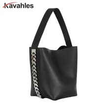 Новая Осенняя большая сумка-мешок с цепочкой, полосатая сумка на одно плечо, Женская однотонная сумка на застежке, Мягкая универсальная сумка с открытым карманом, PP-1063