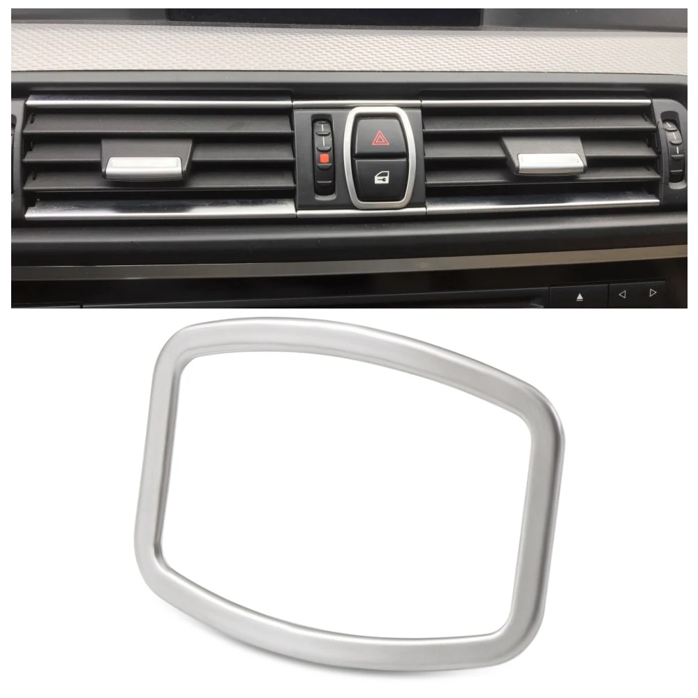 

Metal Chrome Car Dashboard Dash Warning Lights Alert Push Button Door Lock Switch Trim Ring Cover For BMW 5 Series F10 F18