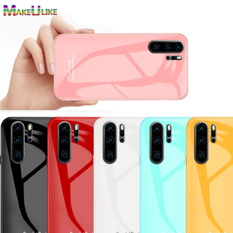 

Candy Color Case For Huawei P30 Pro Lite Case Tempered Glass Back Cover For Huawei P30 P30Pro P30Lite Nova 4e Phone Bag Case